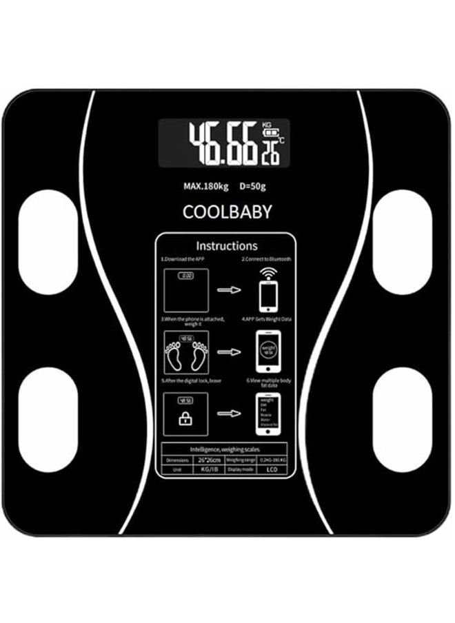 Cool Baby - COOLBABY Digital Bathroom Scale with Led Display, Simple and Practical Body Fat Scale with Smartphone App - Image 1