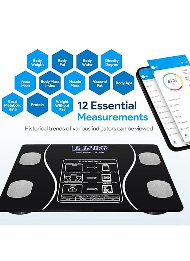 Cool Baby - COOLBABY Digital Bathroom Scale with Led Display, Simple and Practical Body Fat Scale with Smartphone App - Image 1