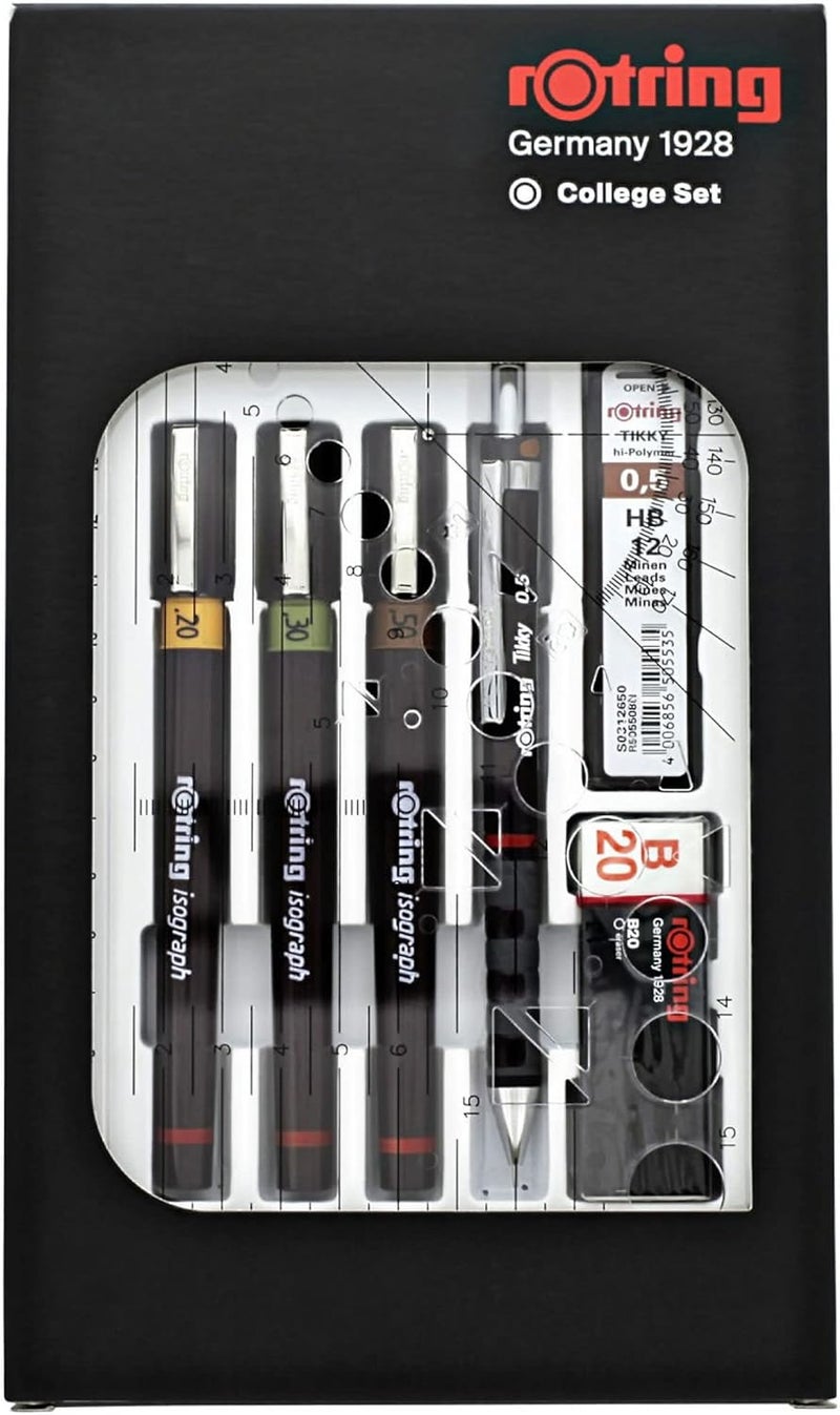 Rotring Isograph College Set - Precision Technical Pens with 0.2mm, 0.3mm, and 0.5mm Tips - Image 3
