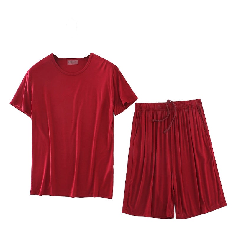 Men's Modal T-shirt Shorts Sleepwear Set - Image 5