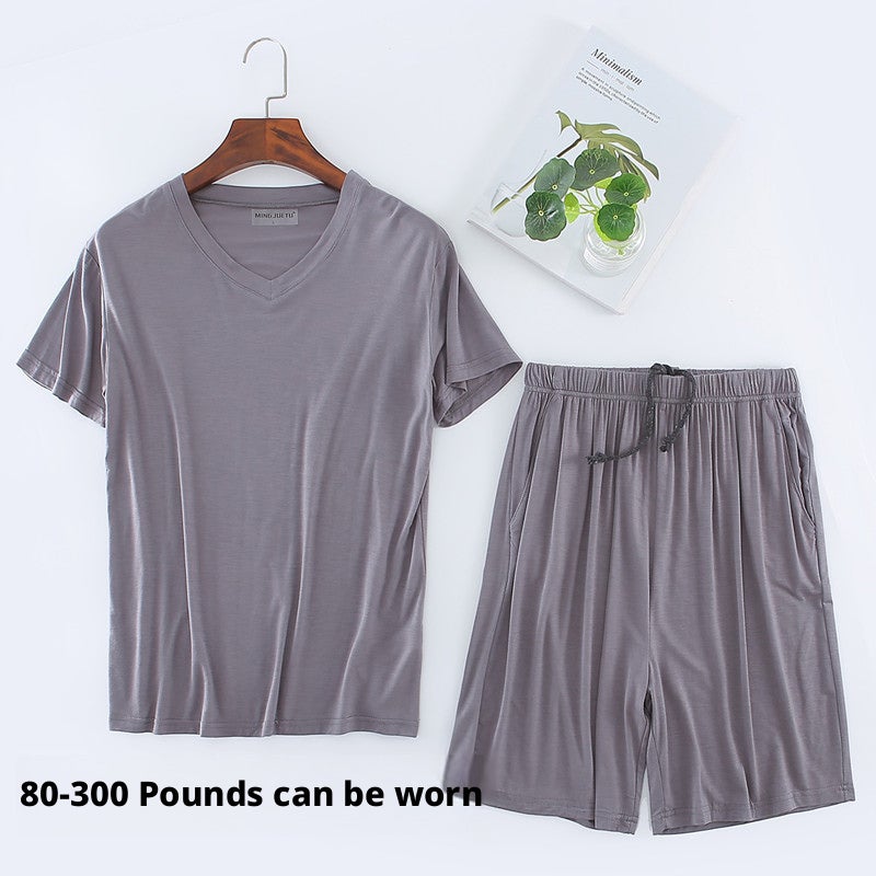 Men's Modal T-shirt Shorts Sleepwear Set - Image 1