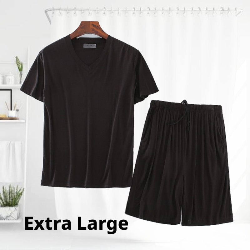 Men's Modal T-shirt Shorts Sleepwear Set - Image 3