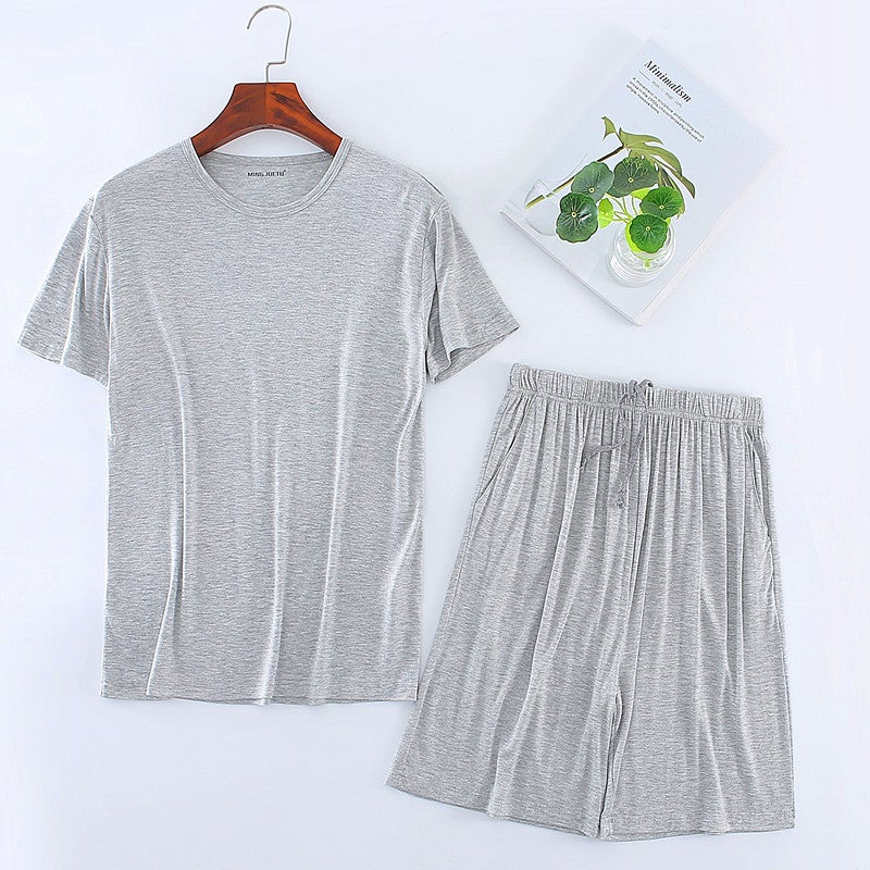 Men's Modal T-shirt Shorts Sleepwear Set - Image 2