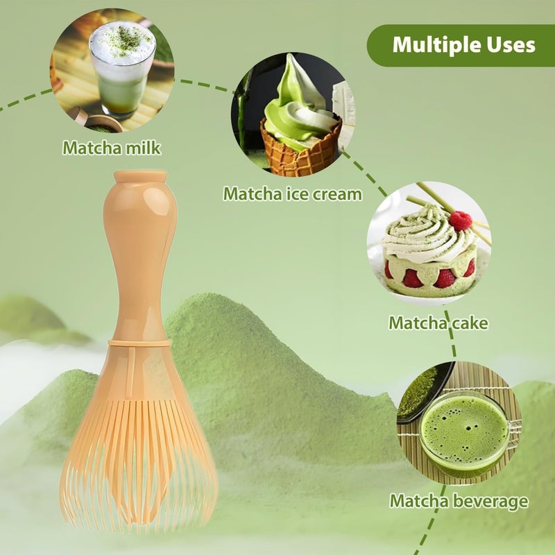 OUGETHER Resin Matcha Whisk Chasen Brush Tools for Matcha Green Tea Powder Reusable Powder Whisk Prepare Japanese Matcha Tea (Yellow-1) - Image 3
