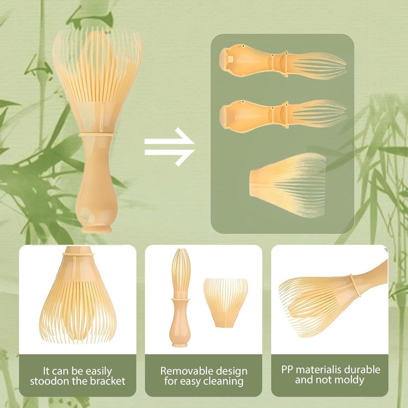 OUGETHER Resin Matcha Whisk Chasen Brush Tools for Matcha Green Tea Powder Reusable Powder Whisk Prepare Japanese Matcha Tea (Yellow-1) - Image 5