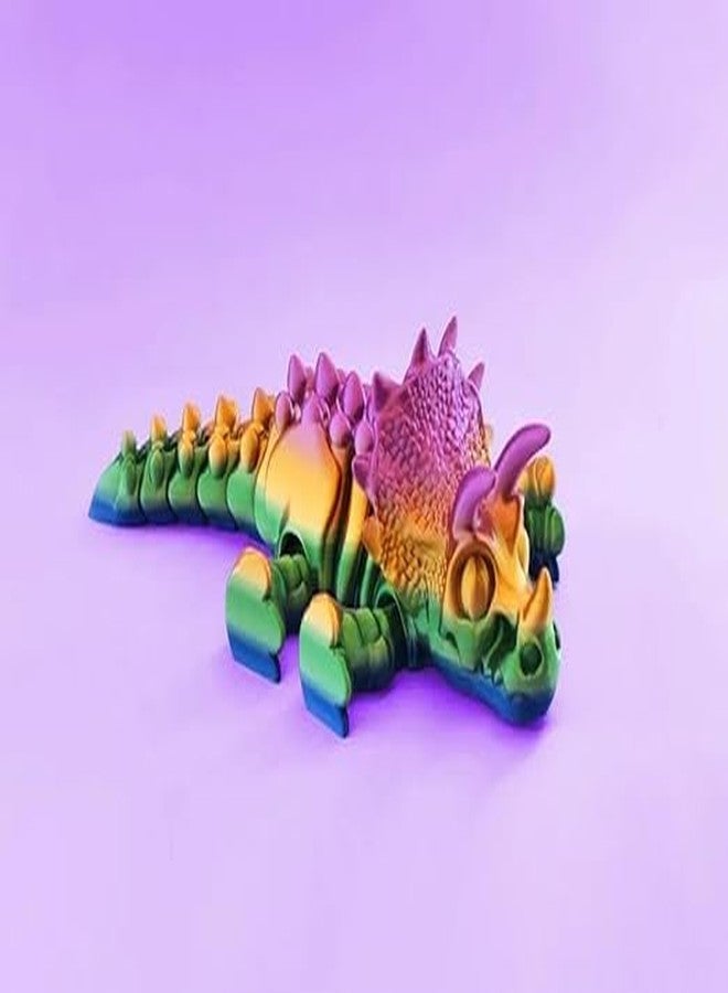 3D CRAFT 3D Printed Cute Dinosaur Toy Figurine for Kids | Cartoon Style Dino Model Toy | Fantasy Prehistoric Animal Toy | Imaginative Play Toy for Children | Decorative Dinosaur Collectible Desk Toy - Image 2
