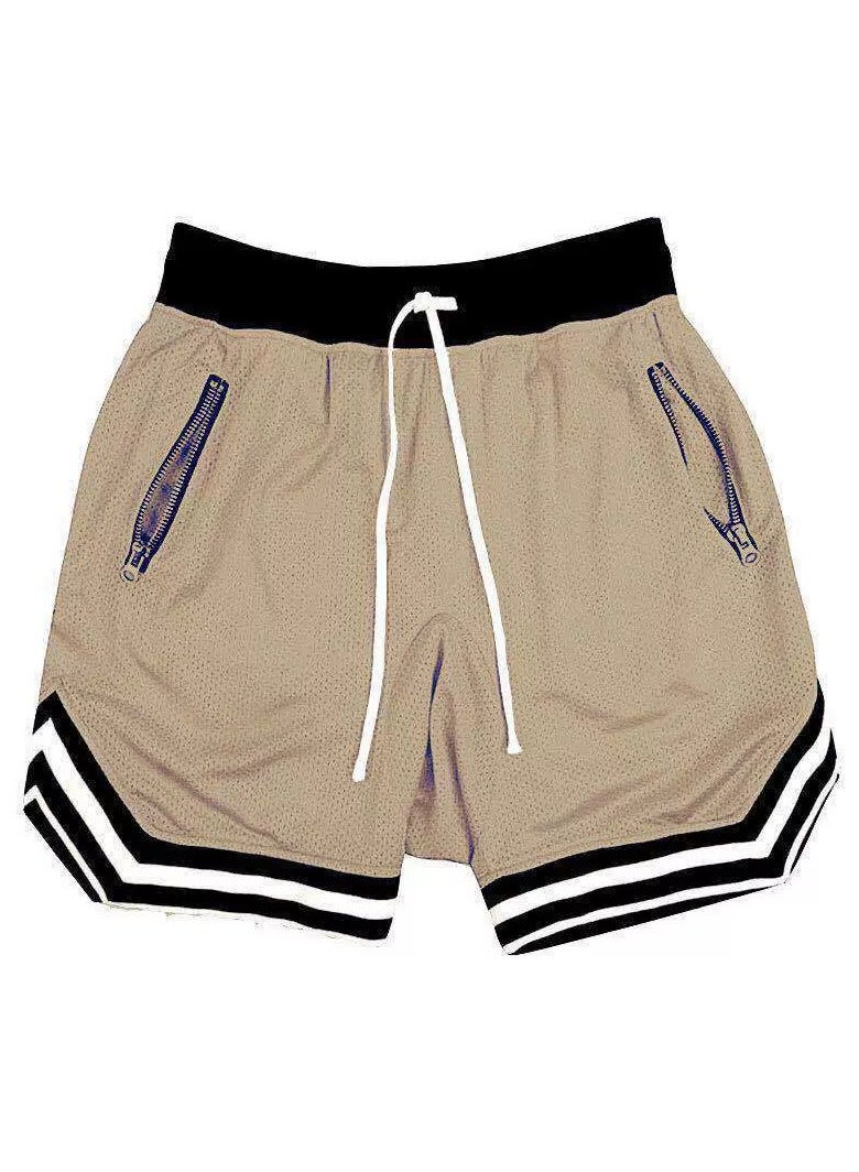 general Plus Size Casual Men Striped Basketball Shorts Summer Drawstring Sports Pants - Image 1