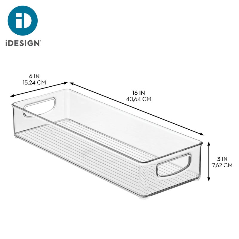 InterDesign iDesign Slim Extra Long Clear Storage Bin, Narrow Stackable Organizer for Kitchen or Pantry - Image 4