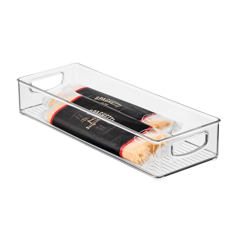 InterDesign iDesign Slim Extra Long Clear Storage Bin, Narrow Stackable Organizer for Kitchen or Pantry - Image 1