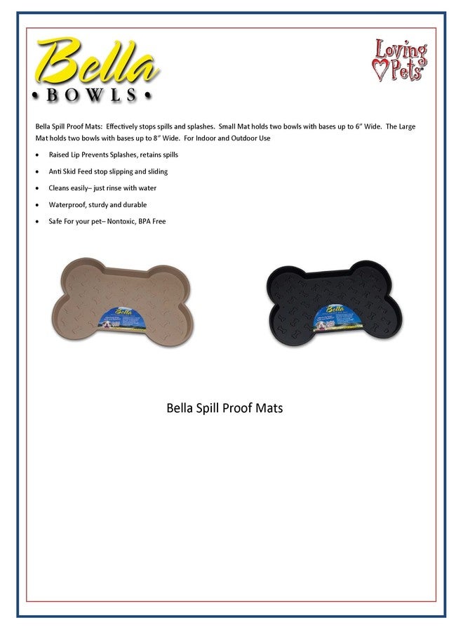 Loving Pets Bella Spill-Proof Pet Mat for Dogs, Small, Black - Image 2