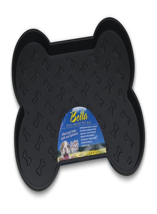 Loving Pets Bella Spill-Proof Pet Mat for Dogs, Small, Black - Image 1