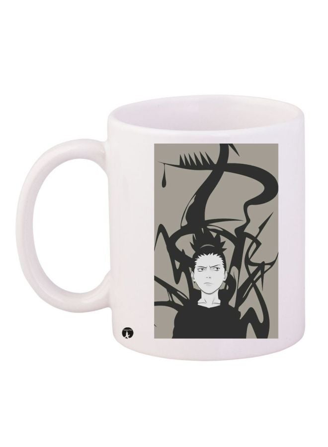 RYN Anime Girl Themed Coffee Mug White/Grey/Black 11ounce