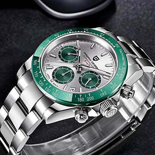 PAGRNE DESIGN Pagani Design Men’s Watches Full Stainless Steel Analogue Quartz Wrist Watch for Men Daytona Homage Luxury Waterproof Dress Wristwatch Auto Date - Image 2