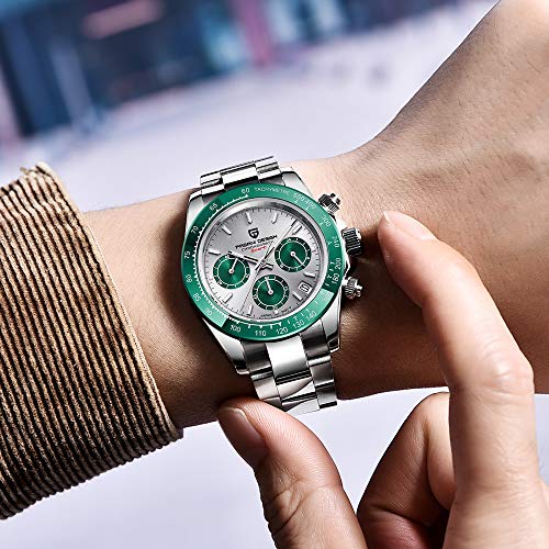 PAGRNE DESIGN Pagani Design Men’s Watches Full Stainless Steel Analogue Quartz Wrist Watch for Men Daytona Homage Luxury Waterproof Dress Wristwatch Auto Date - Image 4