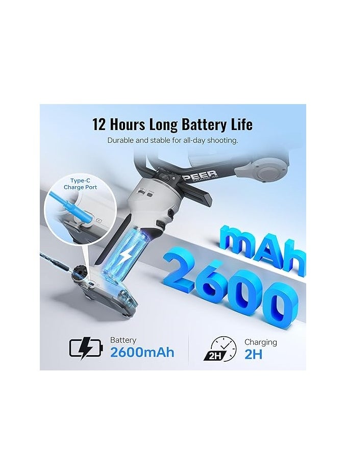 Zhiyun ZHIYUN CINEPEER CRANE 4E Camera Gimbal for DSLR and Mirrorless Cameras, 3-Axis Stabilizer Gimbal, Lightweight Camera Stabilizer for Nikon/Canon/Sony/Panasonic/Fujifilm, Light Gray  - Image 3