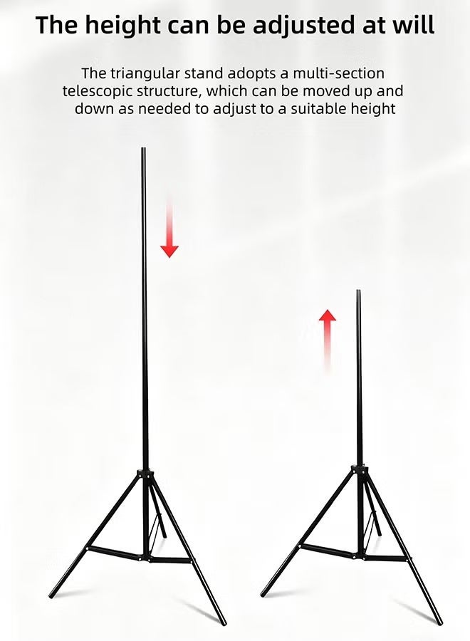 120-Inch 16:9 Portable Foldable Projection Screen, With A Stand And No Wrinkles, Milk Silk Projection Cloth, Home High-Definition 4K Projection Screen (Wall-Mounted And Rack-Mounted), Suitable For Mobile Outdoor, Living Room, Bedroom, Home Theater And Office Presentation - Image 5