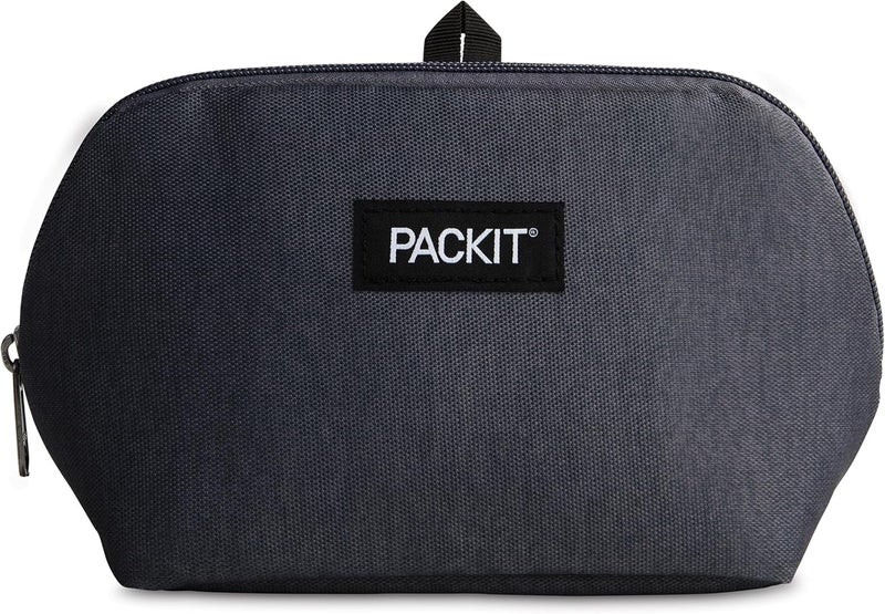 Pac-Kit ® Freezable Snack Bag, City Charcoal, Built with ECOFREEZE® Technology, Foldable, Reusable, Zip Closure, Designed For Keeping Snakcs Fresh On the Go, and Adults of all Ages - Image 1