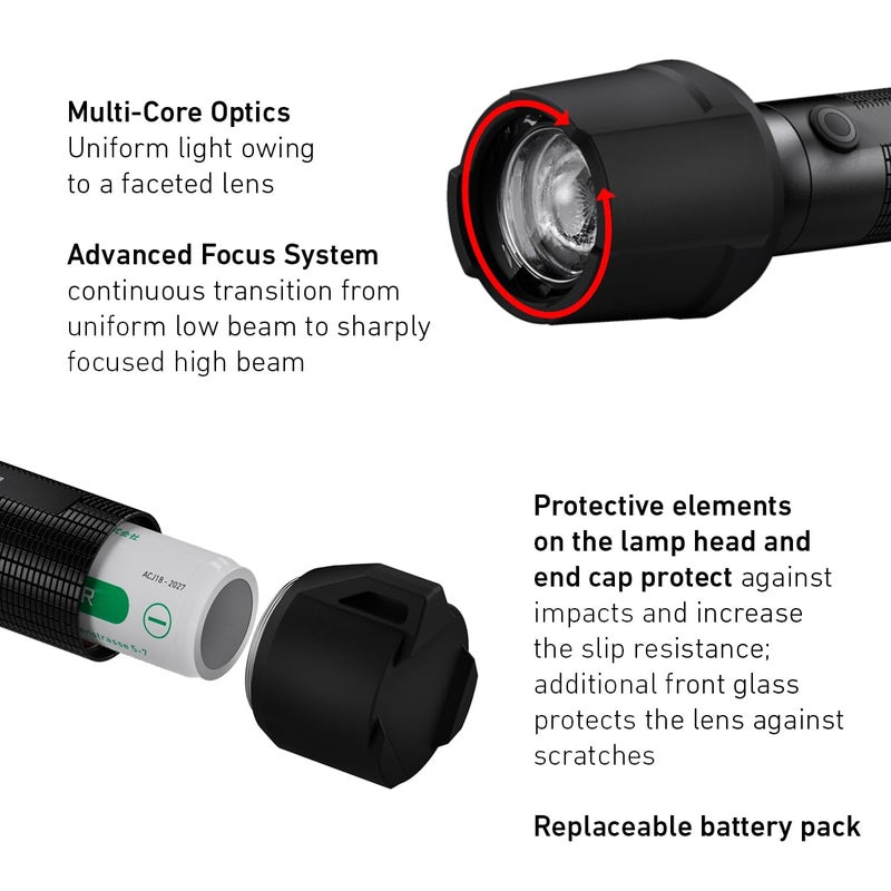 LEDLENSER مصباح يدوي LEDLENser 502601 P7R للعمل بتقنية UV LED قابل للشحن عبر USB منتج ياباني أصلي صغير - Image 5