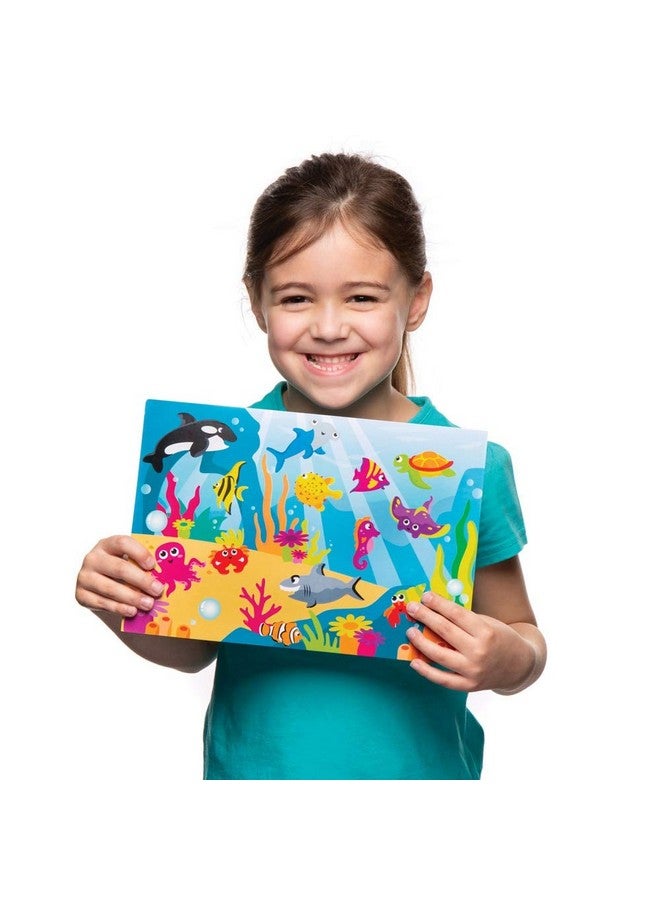 Baker Ross Sea Life Reusable Sticker Scenes (Pack Of 4) Aw379 Background Sheets For Kids To Decorate With Stickers - Image 4