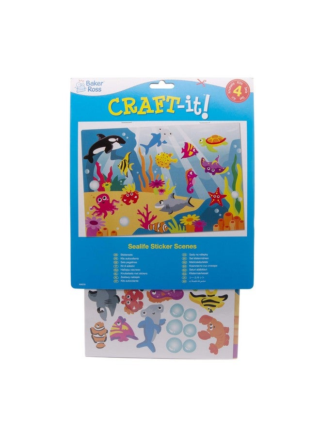 Baker Ross Sea Life Reusable Sticker Scenes (Pack Of 4) Aw379 Background Sheets For Kids To Decorate With Stickers - Image 5