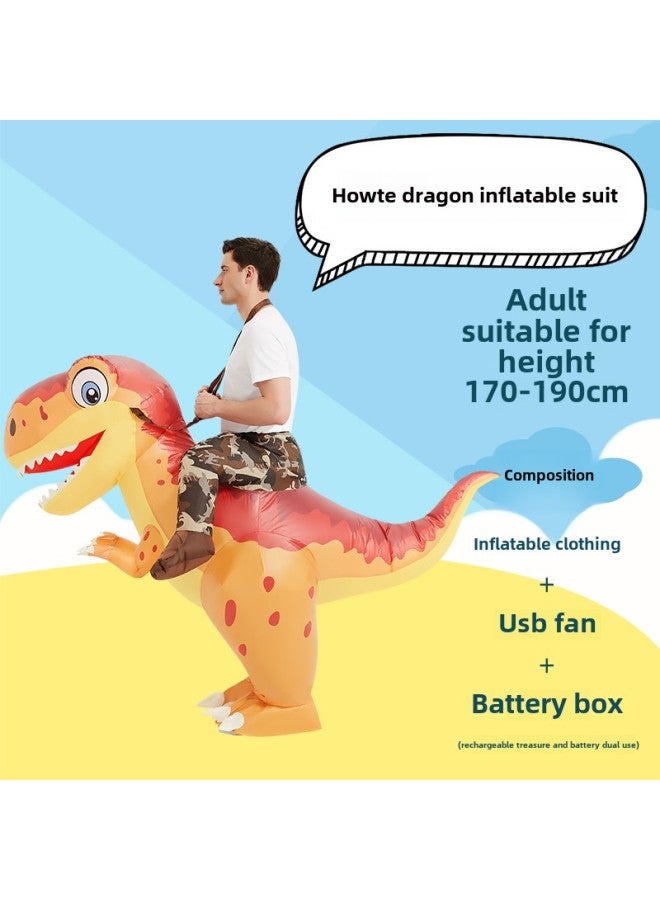 Funny Toy Mount Funny Costume Animal Prop Costume Dinosaur Inflatable Clothes Pants Children Adult-Color:Howte Dragon—adult - Image 1