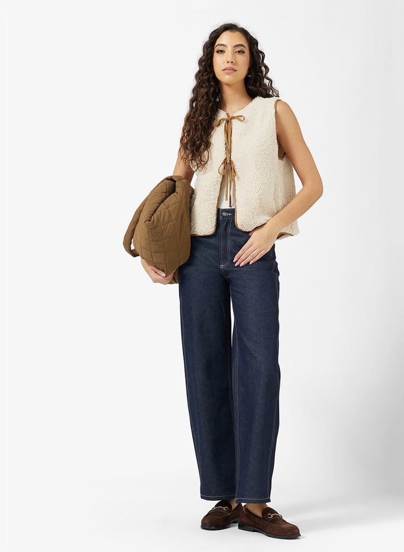 جينجر بلوزة بورج بفيونكة وزخرفة ربط - Image 4