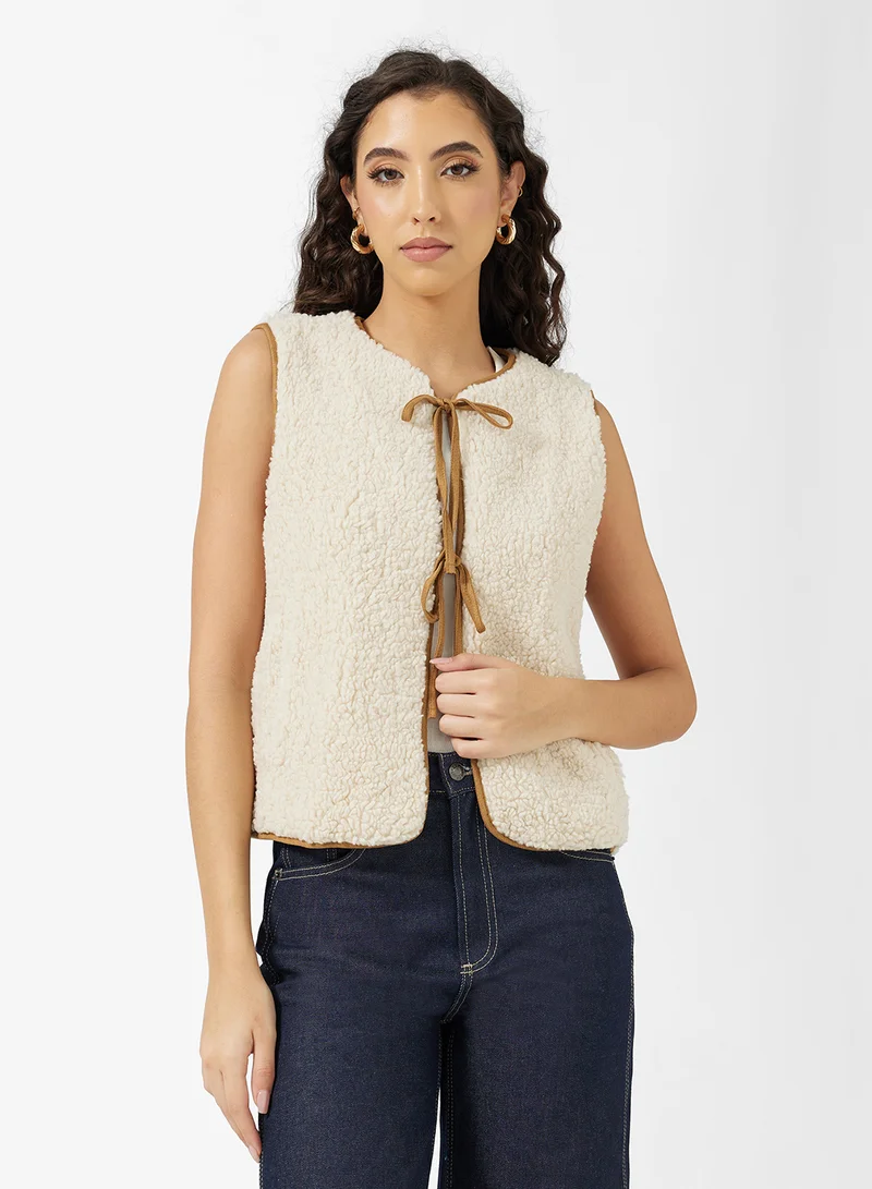 Ginger Borge Bow Tie Up Detail Top