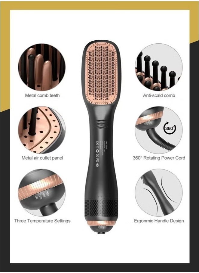 ELTRAZONE Professional Hot Air Comb Hair Dryer Brush – 3-in-1 Styling Tool for Drying, Straightening & Volumizing – Negative Ion Technology for Smooth, Frizz-Free Hair – Lightweight, Ergonomic Design, Fast Heating & Multiple Heat Settings – Ideal for All Hair Types - Image 5