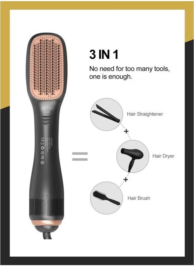 ELTRAZONE Professional Hot Air Comb Hair Dryer Brush – 3-in-1 Styling Tool for Drying, Straightening & Volumizing – Negative Ion Technology for Smooth, Frizz-Free Hair – Lightweight, Ergonomic Design, Fast Heating & Multiple Heat Settings – Ideal for All Hair Types - Image 4