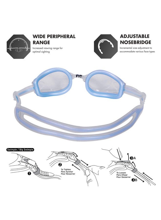 TYR Femme T72 Petite Performance Goggle (Clear;Ice Blue) - Image 4