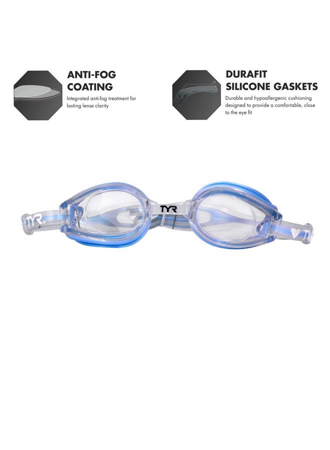 TYR Femme T72 Petite Performance Goggle (Clear;Ice Blue) - Image 3
