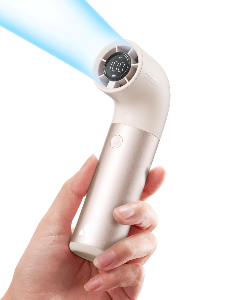 Aecooly Portable Handheld Fan Powerful Turbo Mini Fan 19000 RPM High Speed Aero Pro 15H Max Cooling Time 6 Speeds Aluminum Case Pocket Rechargeable Personal Small Travel GIfts for Women Men Gold