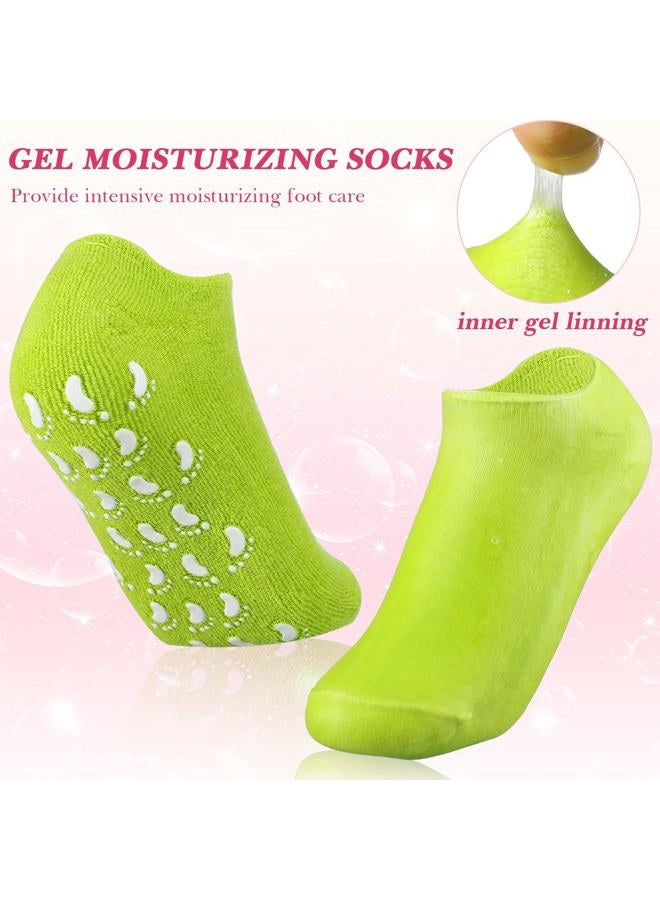 Chuarry 8 Pairs Moisturizing Gel Socks Feet Care Gel Spa Foot Moisturizer Silicone Non Slip Heel Socks for Dry Cracked Feet Overnight Lotion for Women Men Softening Rough Skin - Image 2