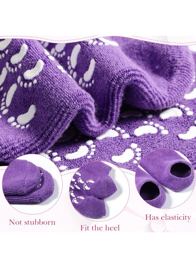 Chuarry 8 Pairs Moisturizing Gel Socks Feet Care Gel Spa Foot Moisturizer Silicone Non Slip Heel Socks for Dry Cracked Feet Overnight Lotion for Women Men Softening Rough Skin - Image 4