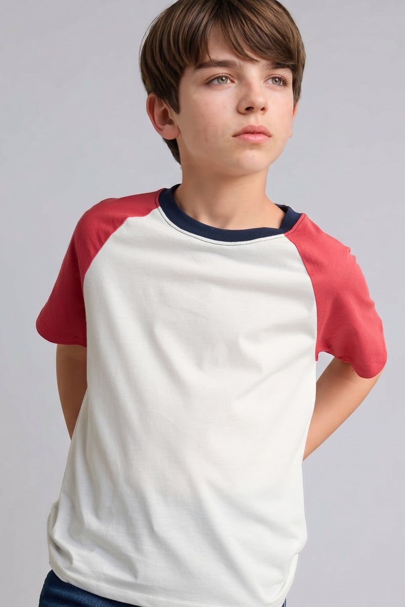 DeFacto Red Boy Boy 100% Cotton T-Shirt Casual - Image 1