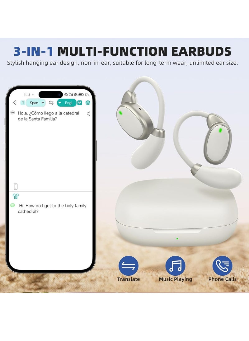 Generic Translation Earbuds-Language Translator Earbuds in 150 Languages and 10 Offline, Translating Earbuds Real Time for iOS & Android, Translator Device for Travel Business (Beige)  - Image 5