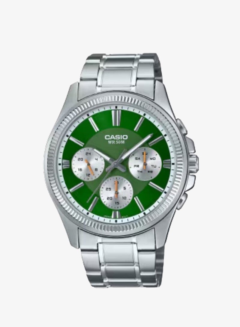Men's Stainless Steel Analog Watch MTP-1375D-3AVDF - 42 mm
