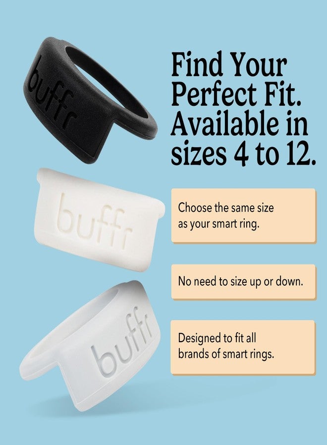 Buffr Smart Ring Protector - Silicone Ring Guards Compatible with Oura, Superhuman, RingConn & More Bands - Slim Fit, Sensor-Friendly Smart Ring Cover for Workout, Work & Daily Wear (Grey, Size 9) - Image 2
