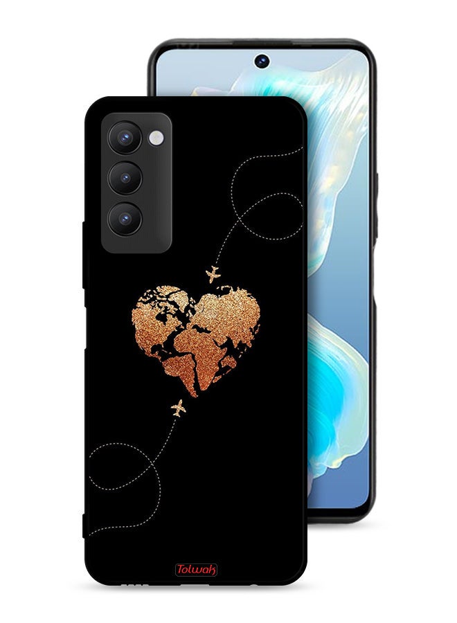 Tolwak Tecno Camon 18 Protective Case Cover Airplanes Touching Heart - Image 1