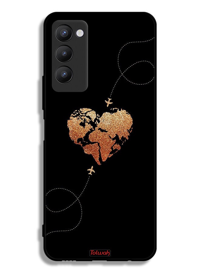 Tolwak Tecno Camon 18 Protective Case Cover Airplanes Touching Heart - Image 2