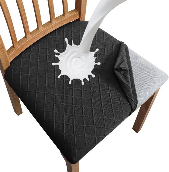 100 Waterproof Seat Covers for Dining Room Chair Set of 4 Washable Seat Cushion Slipcovers Kitchen Chair Covers 4 Pack Waterproof Black