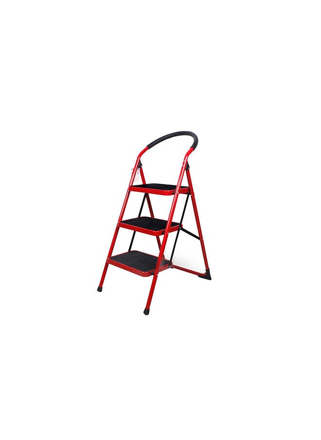 Generic - Step stool Folding Step Stool Mini Steel Step Ladders,with Anti-Slip Sturdy Wide Pedal and Portable Handle Lightweight, for Home Kitchen Office,red Step Ladders (Size : Three step ladder) - Image 1