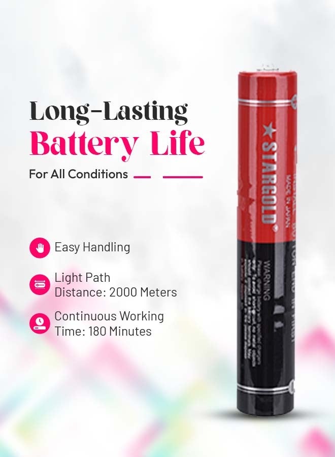 ستارجولد مصباح يدوي جذاب مقاوم للتآكل ومقاوم للتآكل هيكل من الألومنيوم قابل لإعادة الشحن 4000 مللي أمبير في الساعة بطارية ليثيوم أيون مع 3 ساعات من وقت التشغيل Cree LED مصباح بؤري قابل للتعديل و 220 لومن من ال - Image 3