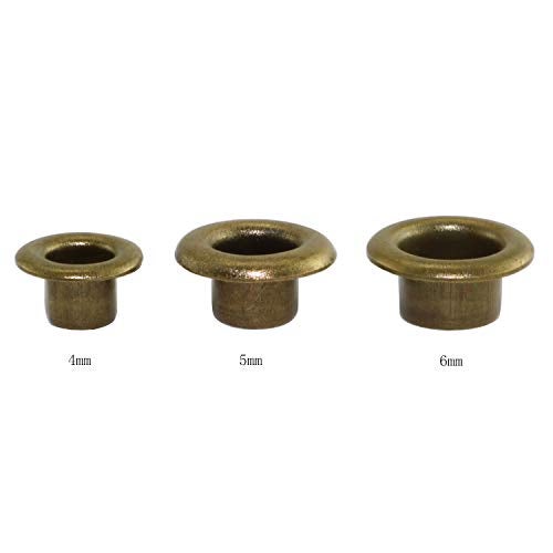 RuiLing 100pcs 4mm Bronze Metal Eyelets Round Inner Hole Grommets DIY Rivet Leathercraft Accessories Air-Hole for Shoes Belt Bag Tag Clothes Scrapbook - Image 2