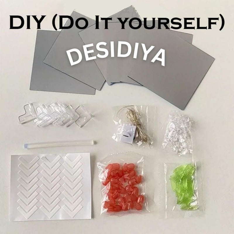 Desidiya ® DIY Infinity Mirror Tulip Cube LED Lamp - 20 LED Flower Lights, Dual-Purpose Tabletop & Mirror Decor | Gifts for Woman | Valentine Gift - Image 2
