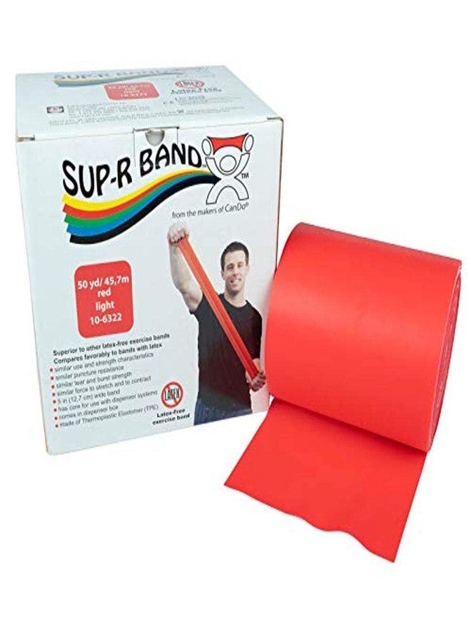 Sup-R 81630680 Band Latex Free Exercise Band, 50 Yard Roll, Red, Level 2, Light Resistance