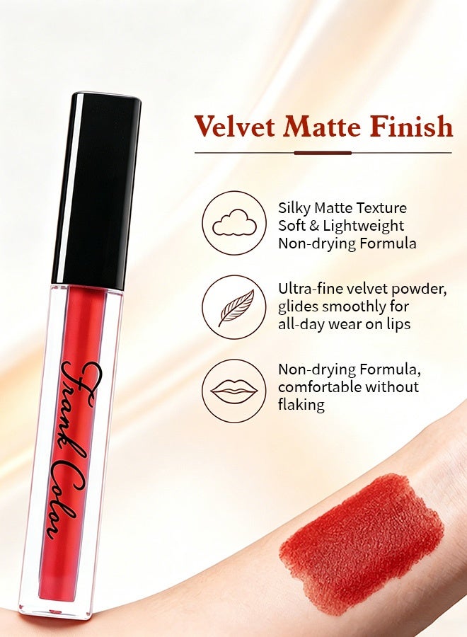 8‑Piece Velvet Matte Lip Gloss Set, Long‑Lasting Waterproof Lipstick Kit, Non‑Staining Cup, Fade‑Resistant Moisturizing Lip Makeup Gift Set - Image 3