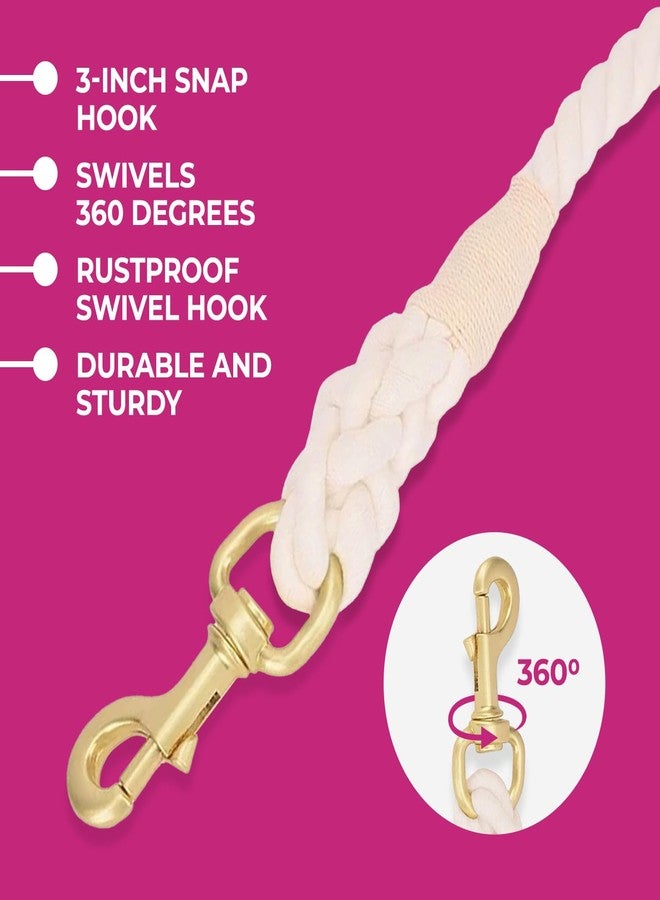 Glow Pups طوق كلاب Glow Pups متين مصنوع من حبل متين، مزود بمقبض حلقي مريح وخطاف دوار مقاوم للصدأ، بتصميم مضفر، طوله 57 بوصة، بتصميم أنيق متدرج الألوان - أخضر - Image 4