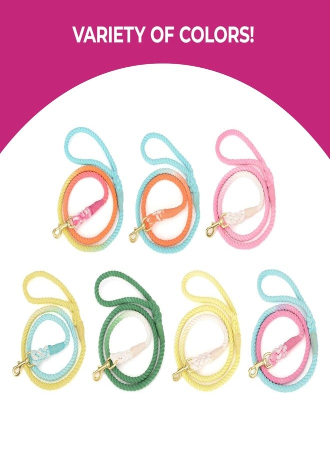 Glow Pups طوق كلاب Glow Pups متين مصنوع من حبل متين، مزود بمقبض حلقي مريح وخطاف دوار مقاوم للصدأ، بتصميم مضفر، طوله 57 بوصة، بتصميم أنيق متدرج الألوان - أخضر - Image 5