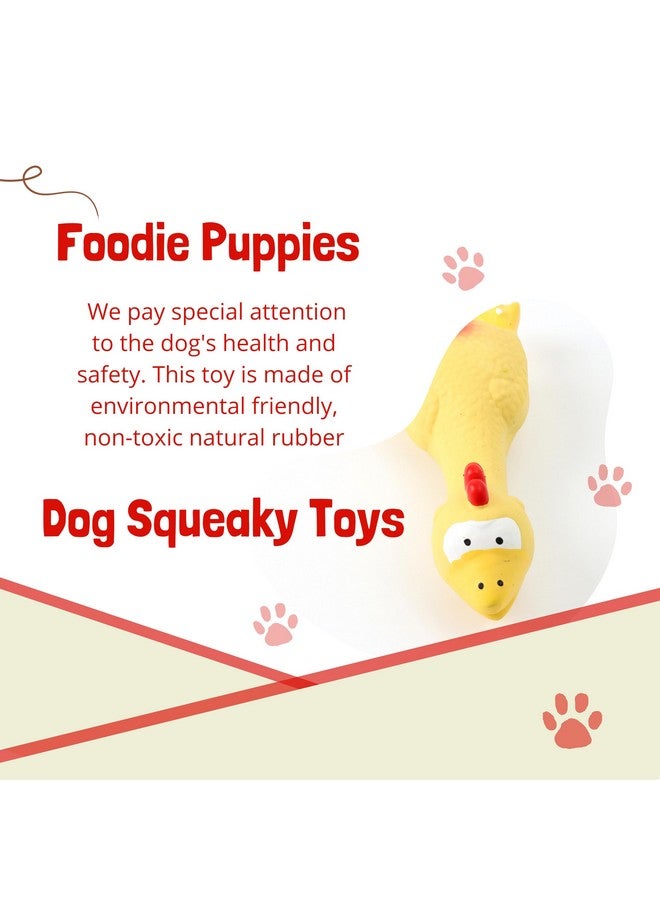 لعبة صرير من المطاط الطبيعي للكلاب (دجاجة صفراء نائمة) | الكلاب الصغيرة والجراء | متينة، بتصميم حيواني، لعبة آمنة للإحضار والمضغ | تقلل من قلق الانفصال - Image 3